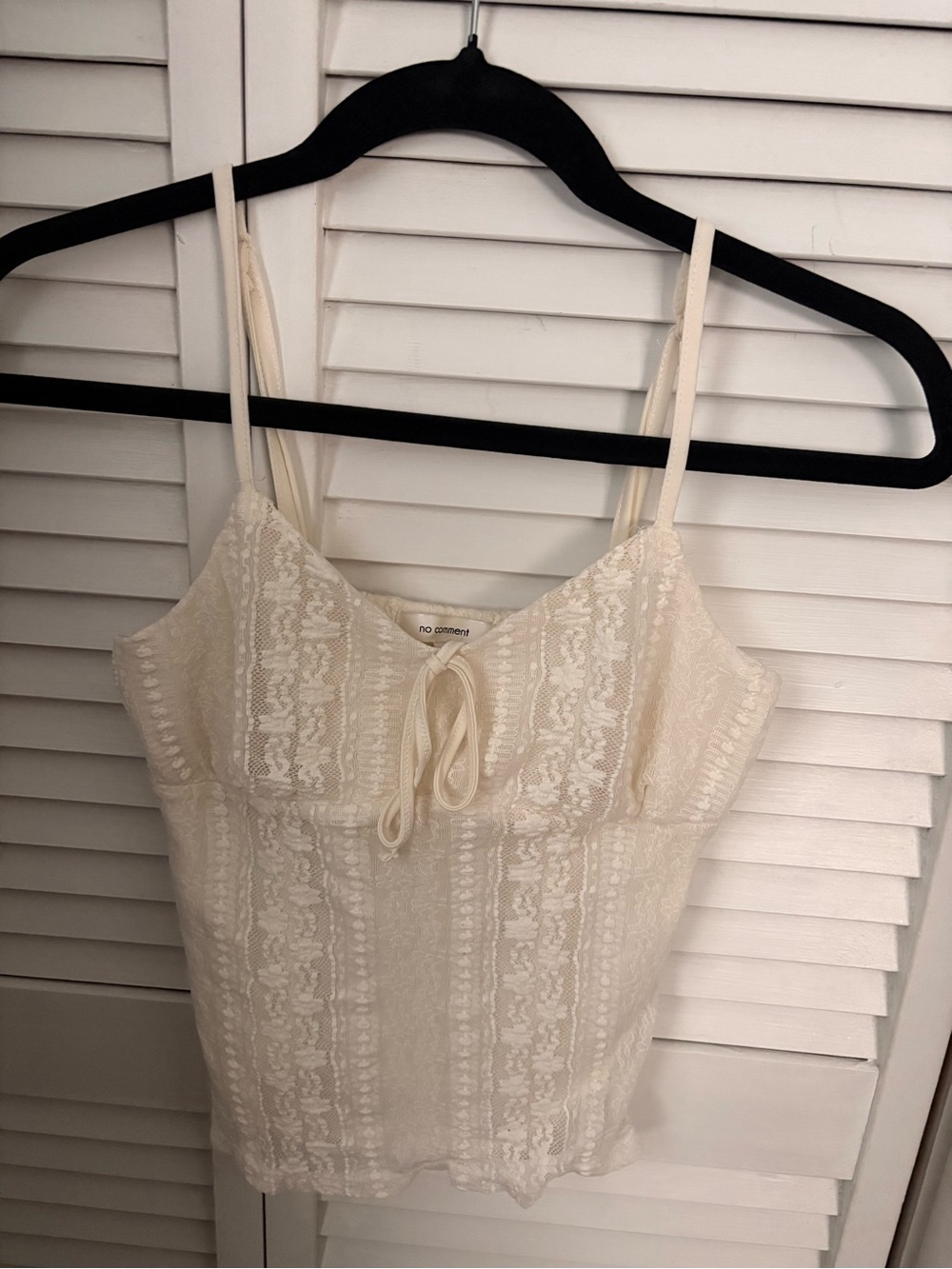 No Comment Cream Lace Cami Tank Top